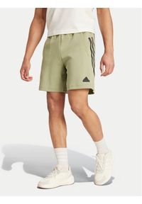 Adidas - adidas Szorty sportowe Future Icons 3-Stripes IW8540 Zielony Regular Fit. Kolor: zielony. Materiał: bawełna. Styl: sportowy