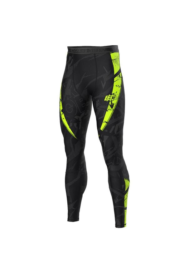 Legginsy sportowe męskie EXTREME HOBBY NEO. Kolor: zielony. Materiał: elastan, poliester