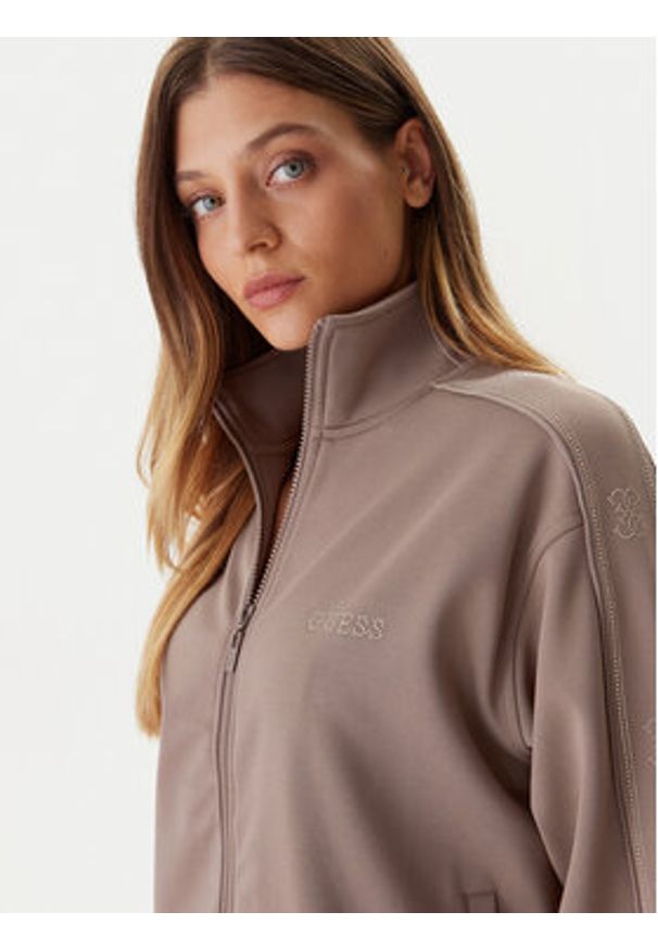 Guess Bluza V5BQ15 KCX22 Beżowy Regular Fit. Kolor: beżowy. Materiał: syntetyk