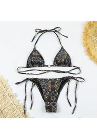 Intica - Bikini ze sznureczkami szybkoschnące na plażę i basen Gema. Kolor: wielokolorowy. Materiał: materiał #1