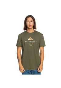 Quiksilver - Koszulka dla Mężczyzn FIRST FIRE Zielony. Kolor: pomarańczowy, wielokolorowy, żółty. Materiał: materiał, bawełna