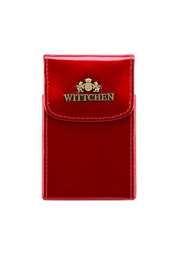 Wittchen - Etui na wizytówki ze skóry lakierowanej pionowe czerwone. Kolor: czerwony. Materiał: skóra, lakier