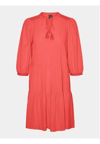 Vero Moda Sukienka letnia Pretty 10279712 Czerwony Regular Fit. Kolor: czerwony. Materiał: bawełna. Sezon: lato #3
