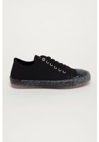 Love Moschino - Tenisówki. Nosek buta: okrągły. Zapięcie: sznurówki. Kolor: czarny. Materiał: materiał, guma, włókno #1