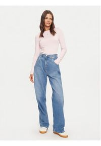 Tommy Jeans Bluzka Essential DW0DW19043 Różowy Slim Fit. Kolor: różowy. Materiał: bawełna #4