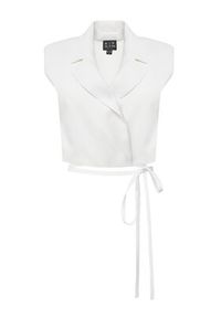 ACCESS FASHION Kamizelka 53-1028-195 Biały Slim Fit. Kolor: biały. Materiał: wiskoza #6
