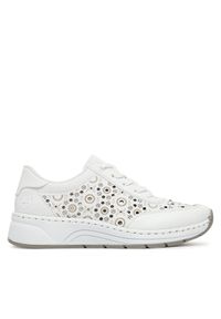 Rieker Sneakersy N6506-80 Biały. Kolor: biały. Materiał: skóra