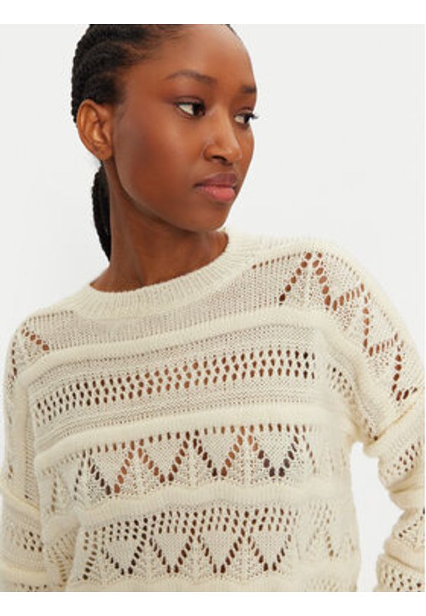 Haveone Sweter MEV-M119 Écru Regular Fit. Materiał: wełna