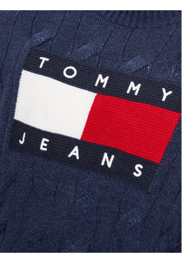 Tommy Jeans Sweter Flag DM0DM17762 Granatowy Relaxed Fit. Kolor: niebieski. Materiał: syntetyk
