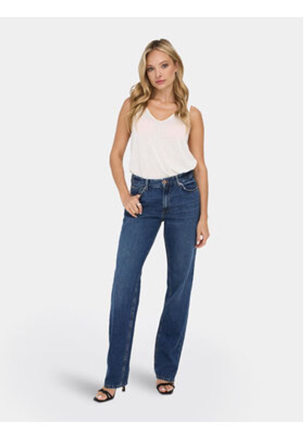 only - ONLY Jeansy Jaci 15296923 Niebieski Straight Fit. Kolor: niebieski