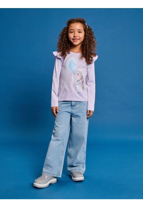 Sinsay - Koszulka z długimi rękawami Frozen - błękitny. Kolor: niebieski. Długość rękawa: długi rękaw. Długość: długie