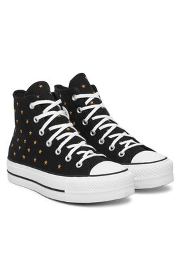 Converse Trampki Chuck Taylor All Star Lift Platform Embroidered Stars A16113C Czarny. Kolor: czarny. Materiał: materiał. Obcas: na platformie