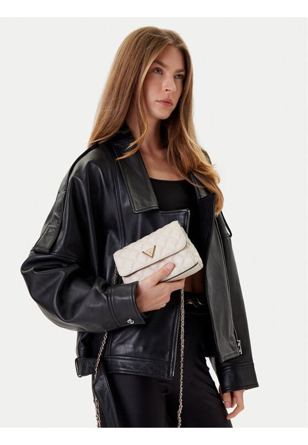 Guess Torebka Giully II Mini HWQG96 73740 Biały. Kolor: biały. Materiał: skórzane