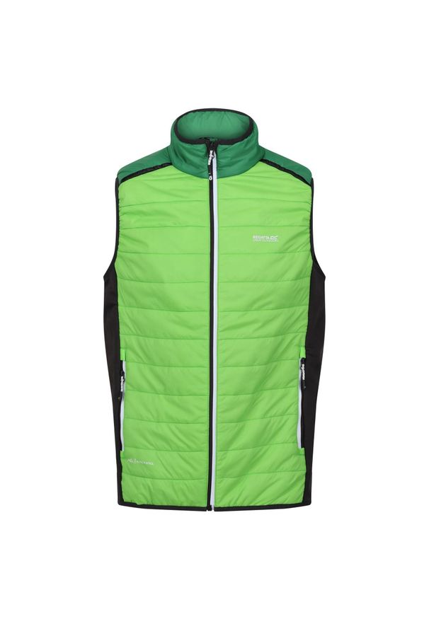 Kurtka puchowa bez rękawów Regatta Halton VII. Kolor: zielony. Materiał: puch. Długość rękawa: bez rękawów. Sezon: zima. Sport: turystyka piesza