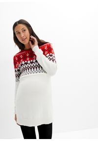 bonprix - Sweter ciążowy i do karmienia z dzianiny. Kolekcja: moda ciążowa. Kolor: biały. Materiał: dzianina