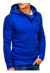 Ombre Clothing - Bluza męska z kapturem - niebieska/zielona PACO - M. Okazja: na co dzień. Typ kołnierza: kaptur. Kolor: niebieski. Materiał: bawełna, poliester. Długość: krótkie. Styl: casual #3