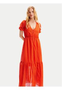 Desigual Sukienka letnia Ottawa 24SWVW05 Pomarańczowy Regular Fit. Kolor: pomarańczowy. Materiał: bawełna. Sezon: lato