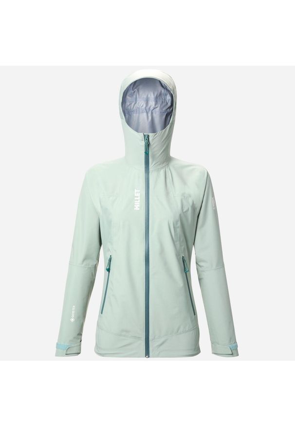 Kurtka trekkingowa damska Millet Seneca GoreTex 3L Jkt active fit wodoodporna. Kolor: zielony. Materiał: gore-tex. Technologia: Gore-Tex. Sport: wspinaczka