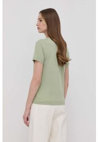 BOSS - Boss t-shirt bawełniany kolor zielony. Okazja: na co dzień. Kolor: zielony. Materiał: bawełna. Długość rękawa: krótki rękaw. Długość: krótkie. Wzór: nadruk. Styl: casual