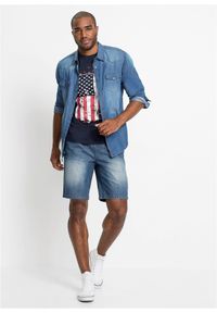 bonprix - T-shirt z czystej bawełny. Kolor: niebieski. Materiał: bawełna. Wzór: nadruk #3