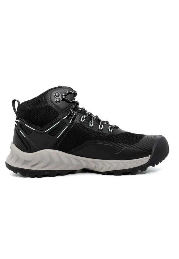 keen - Buty Outdoorowe Keen Nxis Evo Mid Wp W Damskie. Kolor: czarny. Materiał: tkanina, syntetyk