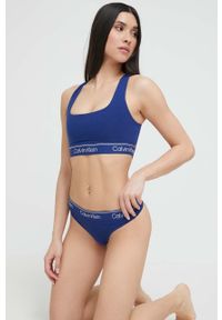 Calvin Klein Underwear biustonosz kolor niebieski wzorzysty. Kolor: niebieski. Materiał: dzianina. Rodzaj stanika: odpinane ramiączka #4