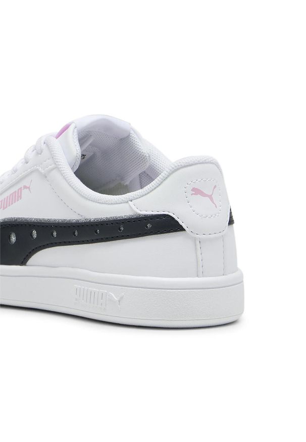 Puma - Dziecięce sneakersy PUMA Smash 3.0 Dance Party PUMA White Black Pink Lilac. Zapięcie: pasek. Kolor: fioletowy, biały, wielokolorowy, czarny. Sport: bieganie