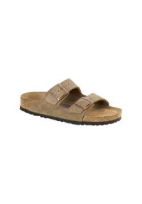 Klapki męskie Birkenstock Arizona Sfb. Zapięcie: bez zapięcia. Kolor: beżowy. Materiał: materiał. Sezon: lato
