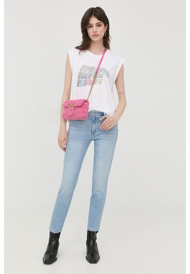 Guess jeansy damskie medium waist. Kolor: niebieski