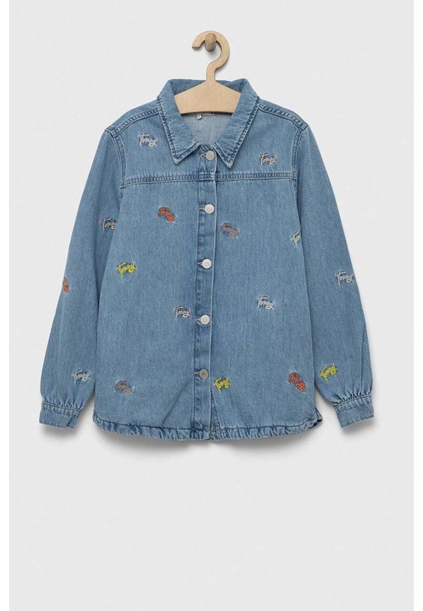 TOMMY HILFIGER - Tommy Hilfiger koszula jeansowa dziecięca kolor niebieski. Kolor: niebieski. Materiał: jeans