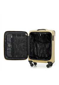 Wittchen - Mała walizka miękka z błyszczącym suwakiem z przodu beżowa. Kolor: beżowy. Materiał: poliester. Styl: elegancki #10