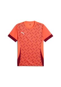 Puma - Męska koszulka do padla z grafiką INDIVIDUAL PUMA Glowing Red. Kolor: czerwony. Wzór: nadruk #1