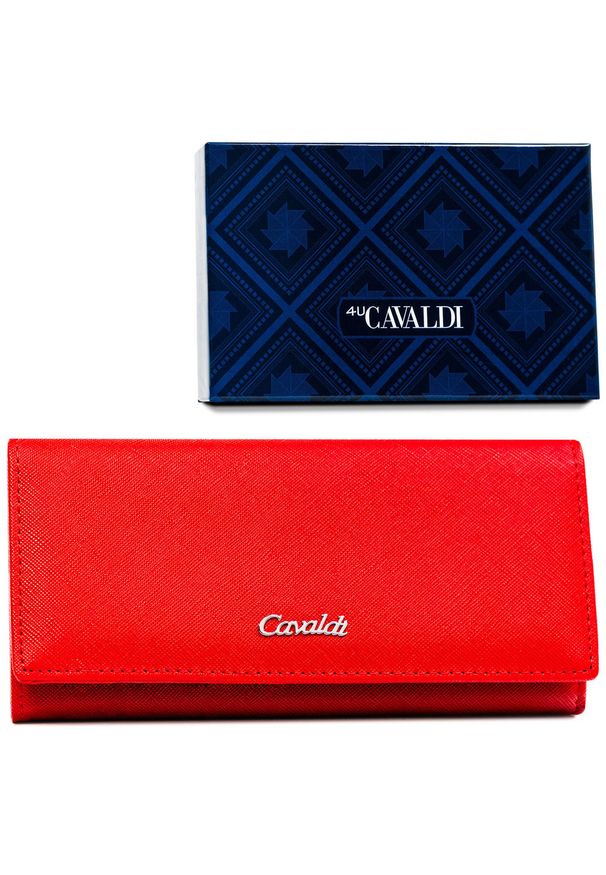 4U CAVALDI - Portfel damski 4U Cavaldi GD27-SFK czerwony. Kolor: czerwony. Materiał: skóra ekologiczna