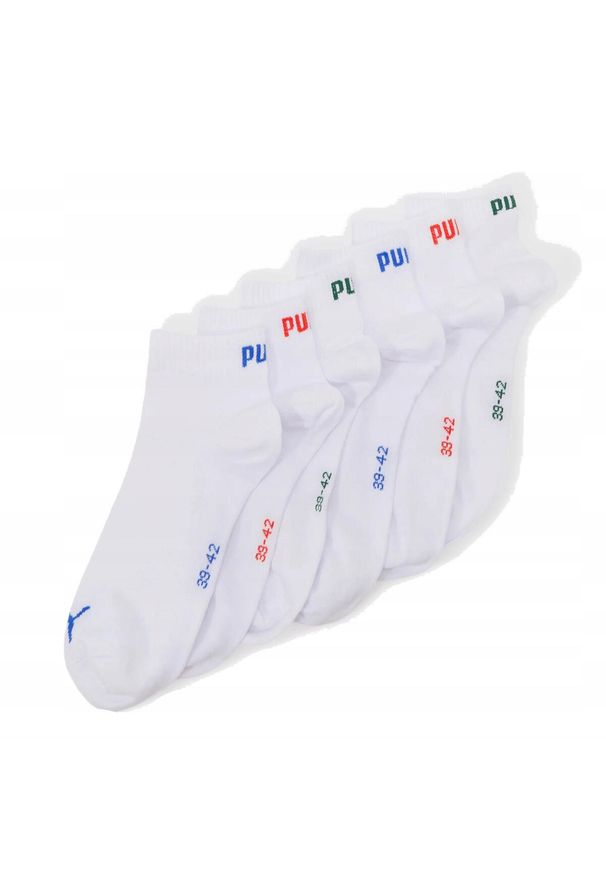 Puma - Skarpetki Do Kostek Unisex Dla Dorosłych Logo 6pak. Kolor: biały. Sport: tenis
