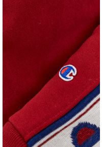 Champion Bluza męska kolor bordowy z aplikacją. Kolor: czerwony. Materiał: dzianina. Długość rękawa: raglanowy rękaw. Wzór: aplikacja
