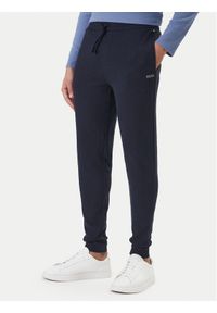 BOSS Spodnie dresowe Waffle 50535878 Granatowy Regular Fit. Kolor: niebieski. Materiał: bawełna, syntetyk #1