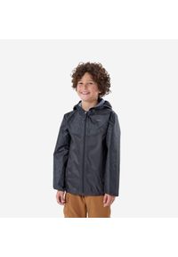 quechua - Kurtka turystyczna dla dzieci Quechua MH100 wodoodporna. Kolor: szary, wielokolorowy, czarny. Materiał: materiał. Sezon: lato. Styl: sportowy. Sport: turystyka piesza #1