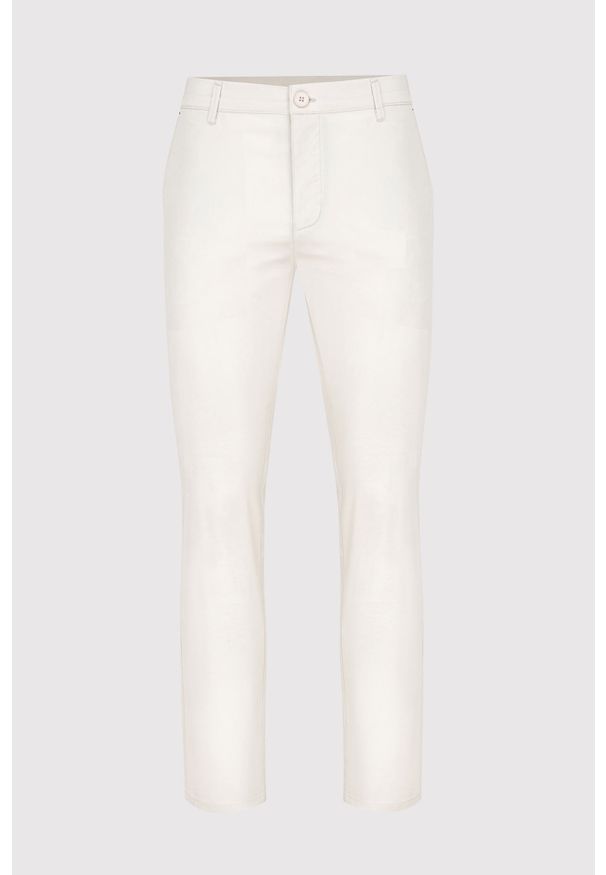 Pako Lorente - PAKO LORENTE – Męskie basicowe spodnie w kolorze ecru P23SB-WX-005-E-0. Materiał: elastan, bawełna. Długość: długie. Wzór: gładki