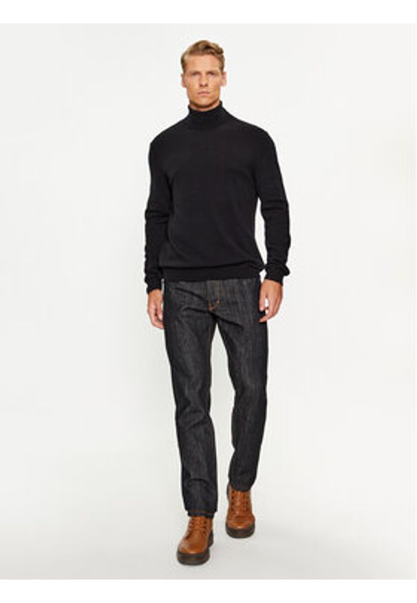 United Colors of Benetton - United Colors Of Benetton Golf 1002U2180 Czarny Regular Fit. Typ kołnierza: golf. Kolor: czarny. Materiał: wełna