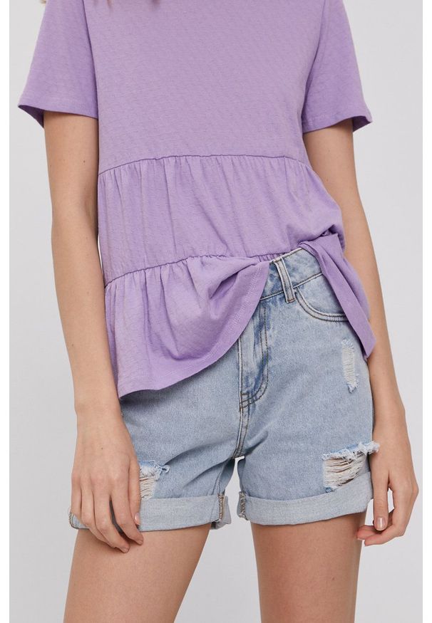 Haily's - Szorty jeansowe. Okazja: na co dzień. Stan: podwyższony. Kolor: niebieski. Materiał: jeans. Styl: casual
