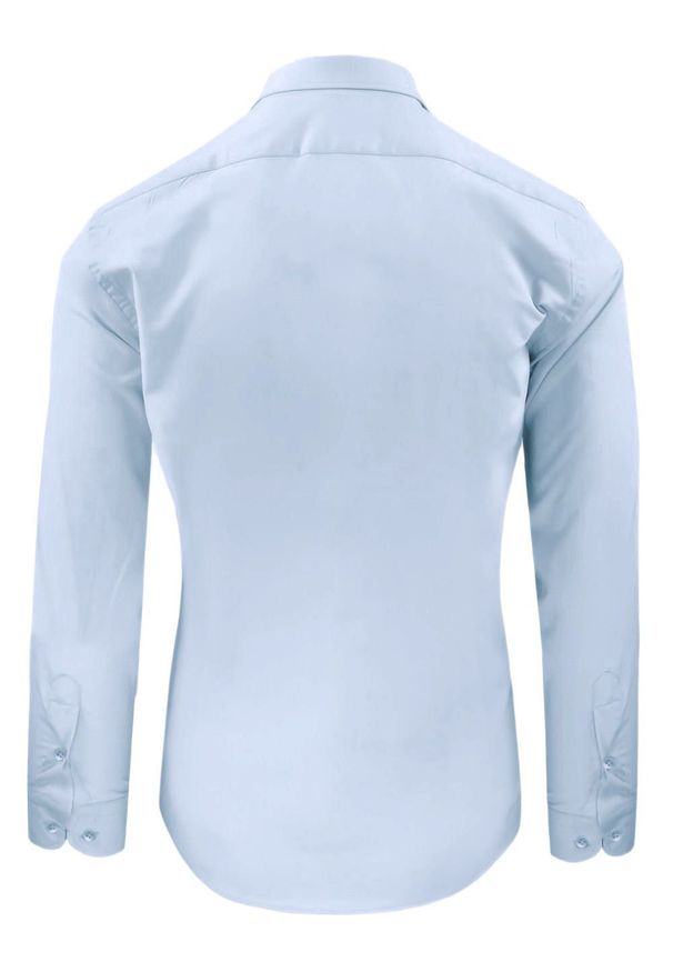 Bawełniana Koszula Elegancka, Slim - Victorio - Błękitna. Kolor: niebieski. Materiał: elastan, bawełna. Styl: elegancki