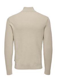 Only & Sons Sweter 22023210 Beżowy Regular Fit. Kolor: beżowy. Materiał: bawełna #4