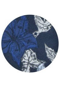 Krawat Męski - Granatowy w Duże Kwiaty - Alties. Kolor: niebieski. Materiał: tkanina. Wzór: kwiaty. Styl: wizytowy, elegancki #3