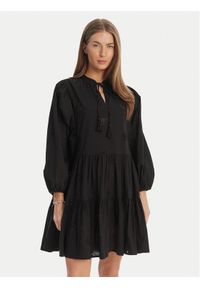Seafolly Sukienka letnia Embroidery 54155-DR Czarny Regular Fit. Kolor: czarny. Materiał: bawełna. Sezon: lato #1