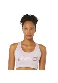 Biustonosz sportowy damski ASICS Sakura Asics Logo Bra. Kolor: różowy. Materiał: elastan, poliester