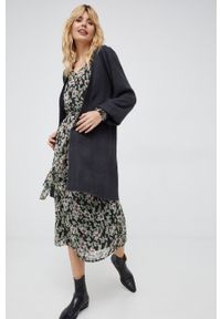 Vero Moda sukienka kolor czarny midi rozkloszowana. Kolor: czarny. Typ sukienki: rozkloszowane. Długość: midi #6