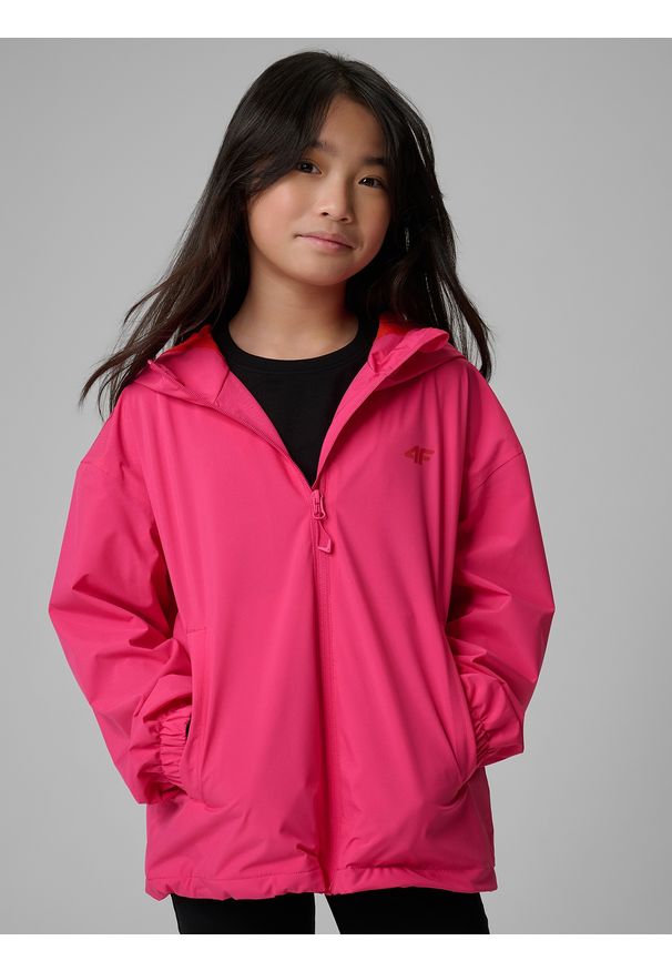 4f - 4F Kurtka przejściowa membrana 5000 dziecięca - różowa 122 (6-7 lat). Okazja: na spacer, na co dzień, na uczelnię. Kolor: różowy. Materiał: skóra, materiał. Sezon: lato. Styl: casual