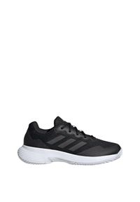 Adidas - Gamecourt 2.0 Tennis Shoes. Kolor: czarny, szary, wielokolorowy. Szerokość cholewki: normalna. Sport: turystyka piesza, tenis