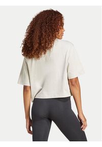 Adidas - adidas T-Shirt Essentials Big Logo Boyfriend JG8729 Beżowy Loose Fit. Kolor: beżowy. Materiał: bawełna #6