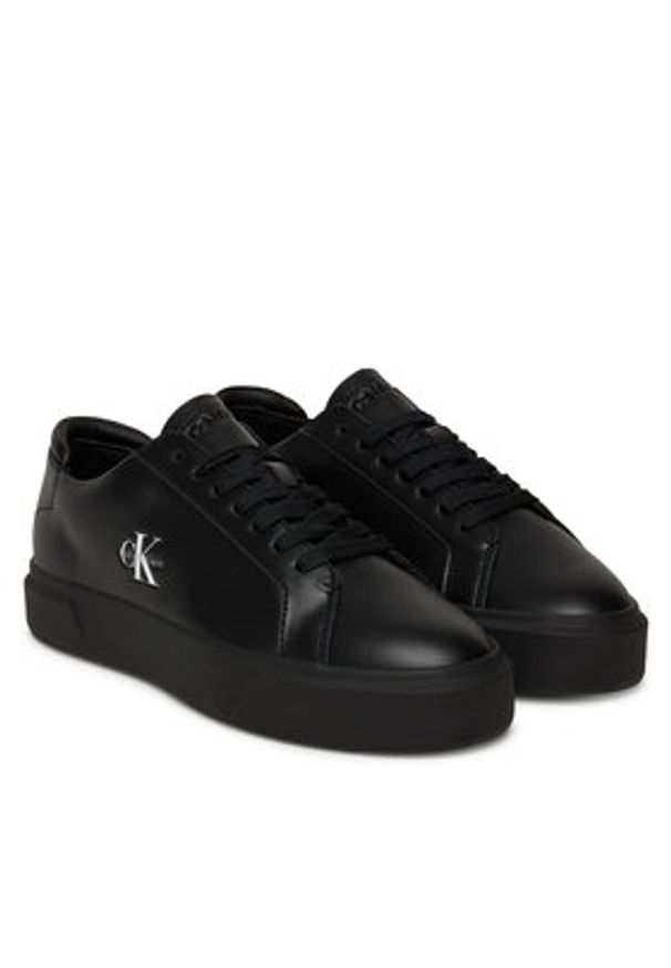 Calvin Klein Sneakersy Basket Cupsole Laceup Lth Ml YW0YW01945 Czarny. Kolor: czarny. Materiał: skóra